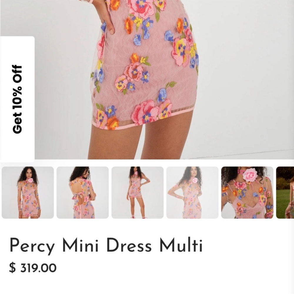 Percy Floral Mini Dress - Pink